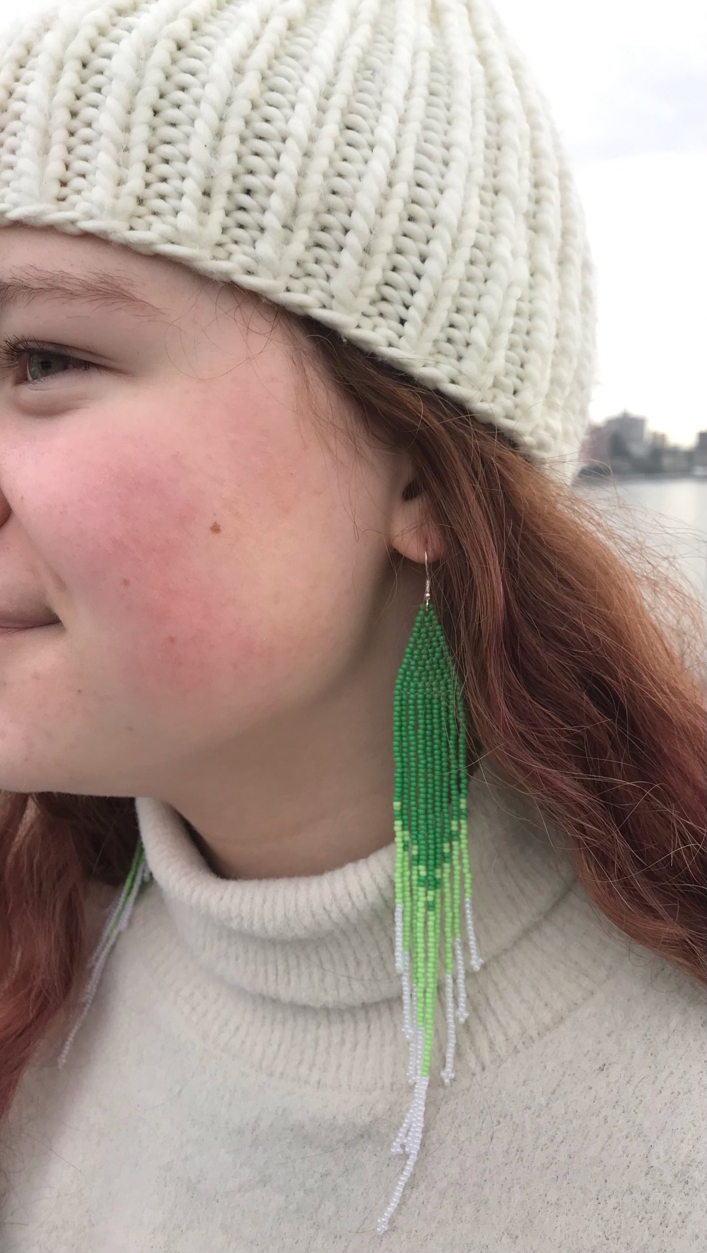 Iskwêw fringe earrings